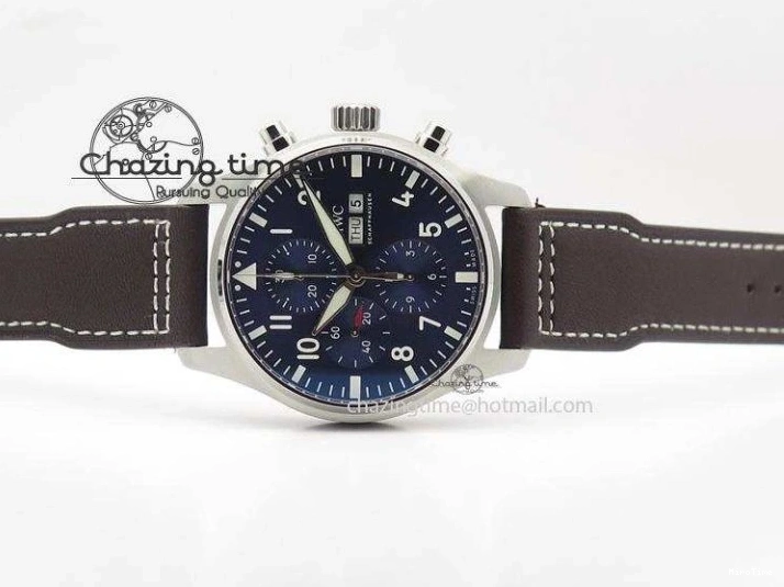 MIROTIME 0219 HighQuality Pilot Chrono 377714 “Le Petit Prince” ZF Best Edition Blue Dial On Brown Leather Strap A 7309